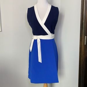 Authentic DVF color block wrap dress! Great cond.!